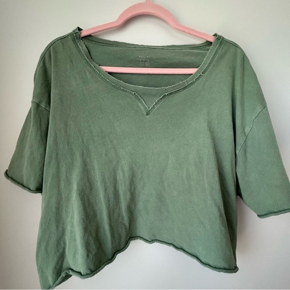 Offline by Aerie Oversized Lightweight Slouchy Green T-Shirt Size XL - Picture 5 of 9